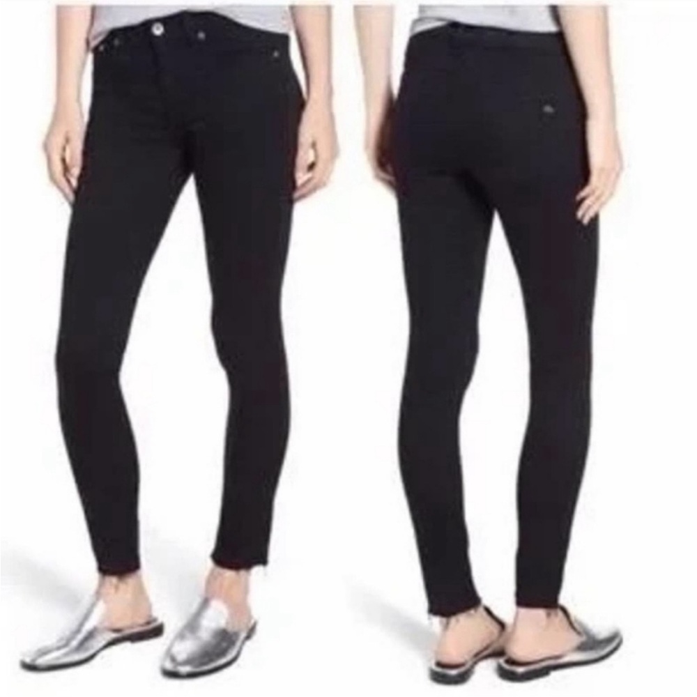Rag & Bone ankle skinny Black Distressed raw hem Jeans